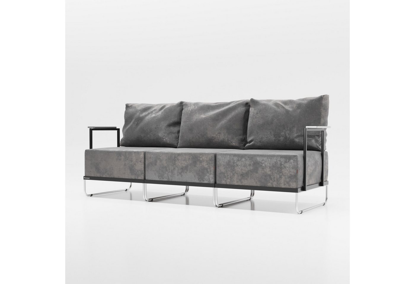 Jan Nowak Gartenlounge-Set Gartensofa Stoff Ilma, abgerundete Beine Edelstahl von Jan Nowak