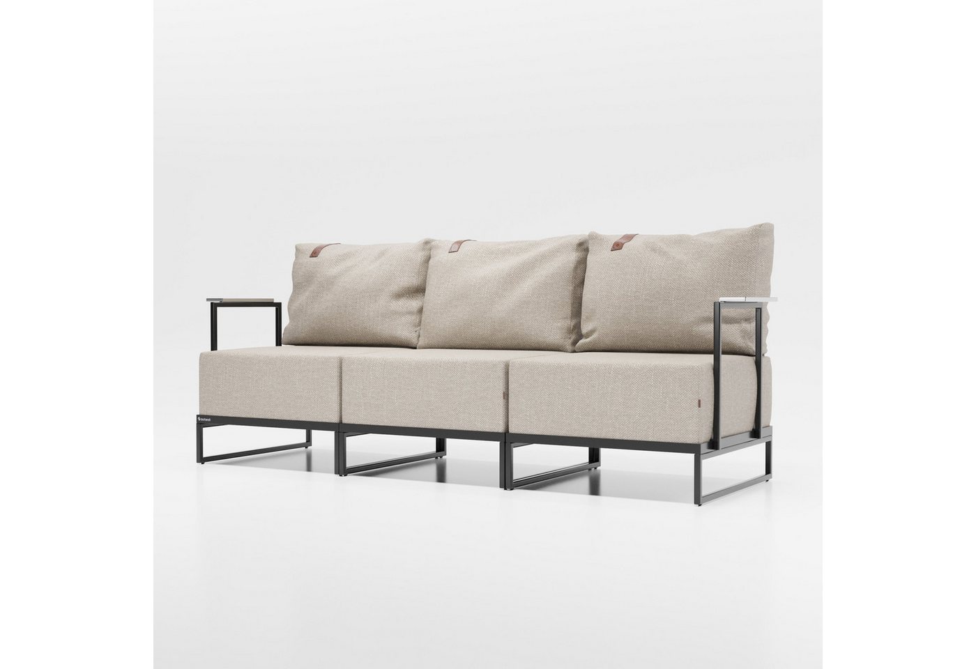 Jan Nowak Gartenlounge-Set Gartensofa Stoff Joki, gerade Beine mattschwarz von Jan Nowak