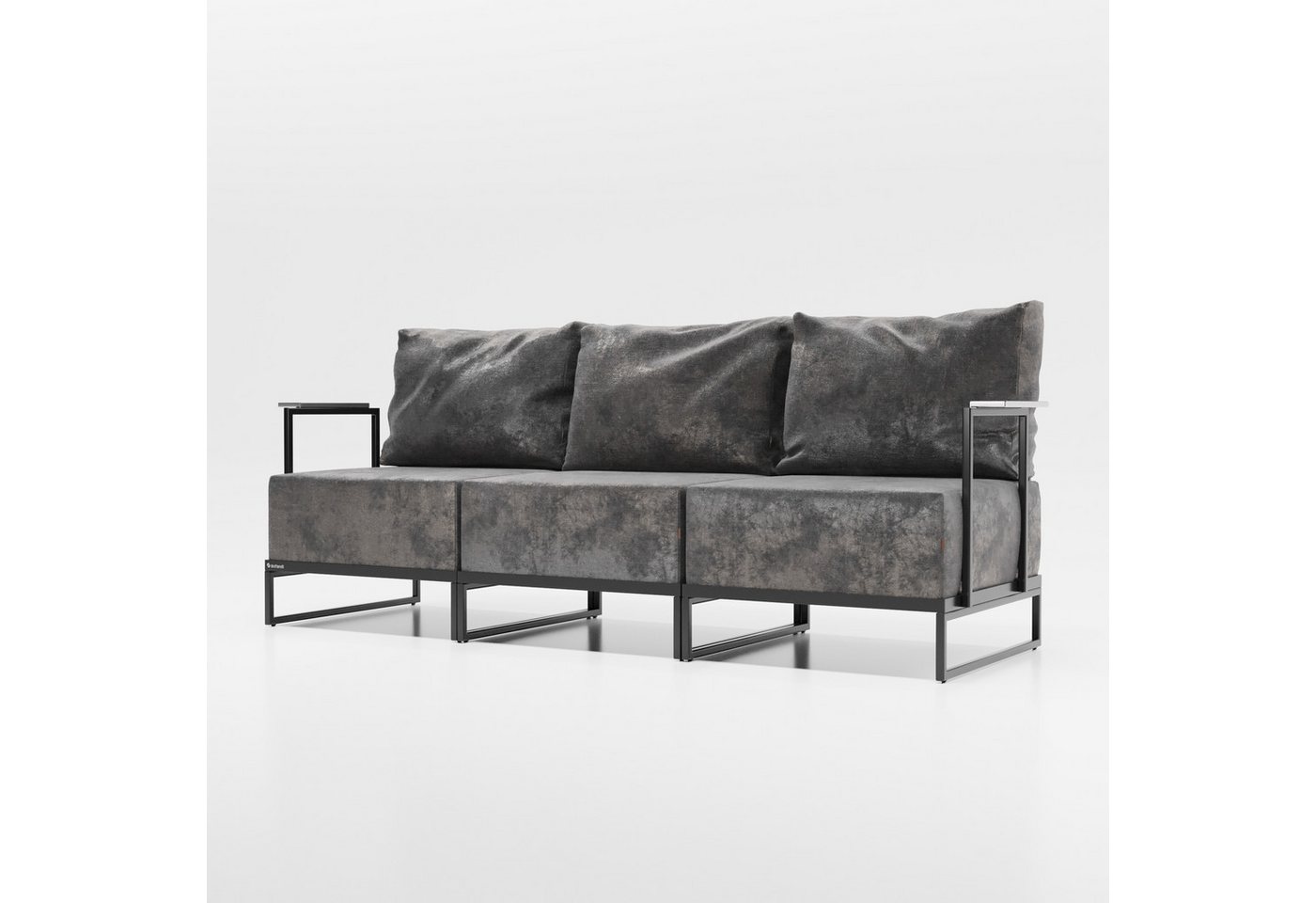 Jan Nowak Gartenlounge-Set Gartensofa Stoff Ranta, gerade Beine mattschwarz von Jan Nowak