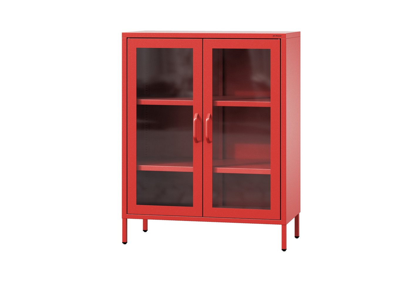 Jan Nowak Kommode Niedrige Vitrine 800 x 1015 x 400 mm, Modern: rot (Niedrige Vitrine GINA, 800 x 1015 x 400 mm, Modern: rot) von Jan Nowak