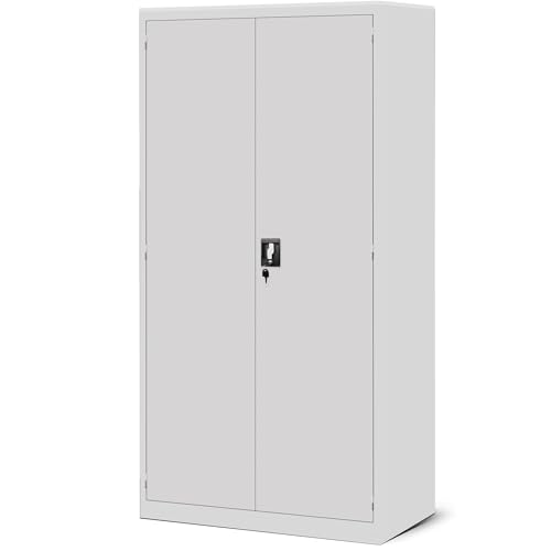 Jan Nowak Werkzeugschrank TC02AM Werkstattschrank mit Schubladen Flügeltüren Metallschrank 3 Fachböden Pulverbeschichtung 185 cm x 92 cm x 50 cm (Grau) von Jan Nowak