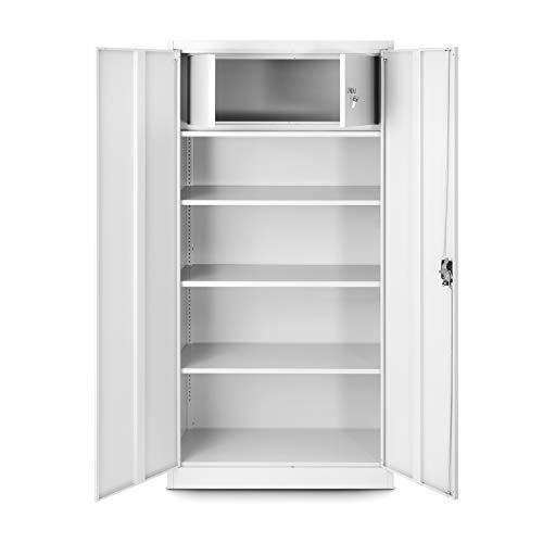 Jan Nowak by Domator24 Aktenschrank mit Geheimfach C001D Metallschrank Büroschrank Stahlblech Pulverbeschichtung 185 cm x 90 cm x 45 cm (Weiß) von Jan Nowak
