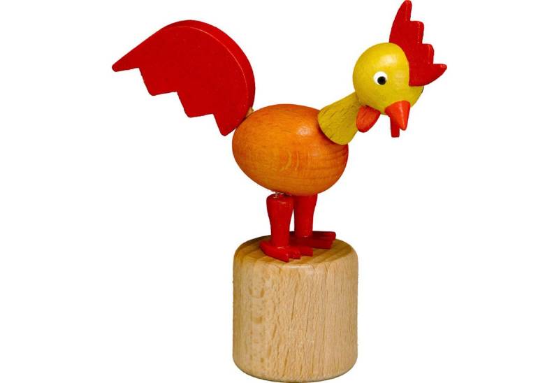 Jan Stephani Erzgebirgische Volkskunst Dekofigur Wackeltier Hahn mit roter Schwanzfeder (9cm) von Jan Stephani von Jan Stephani Erzgebirgische Volkskunst
