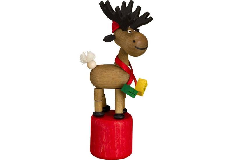 Jan Stephani Erzgebirgische Volkskunst Dekofigur Wackeltier Weihnachtselch (10cm) von Jan Stephani von Jan Stephani Erzgebirgische Volkskunst