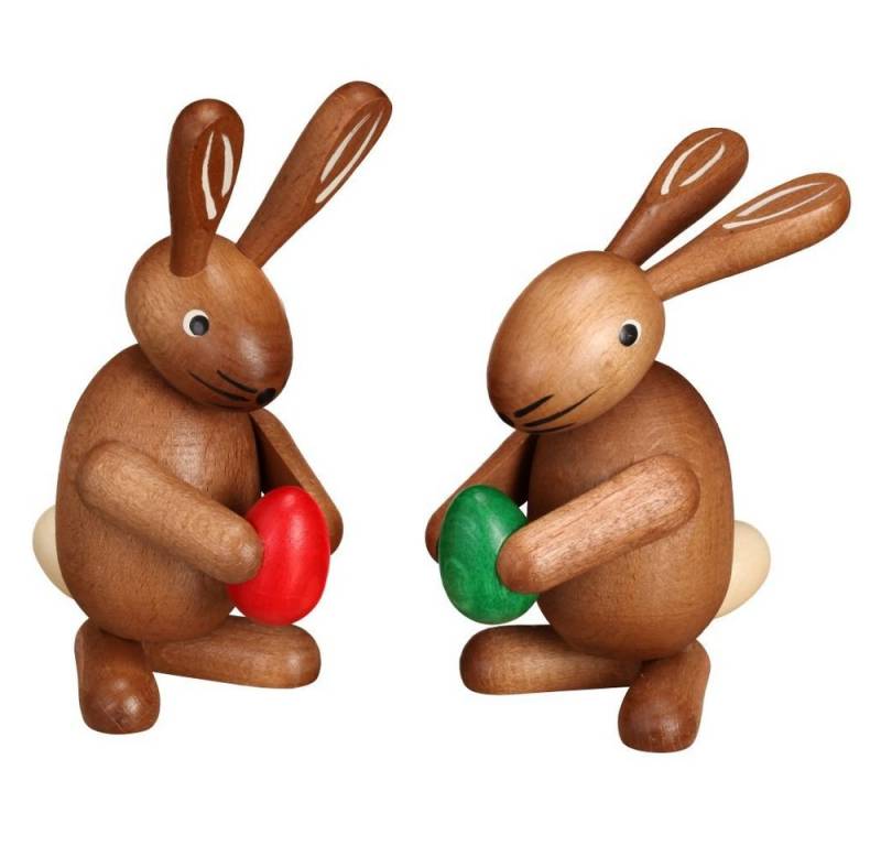 Jan Stephani Erzgebirgische Volkskunst Osterhase Osterartikel Hasenpaar bunt Höhe 14cm NEU von Jan Stephani Erzgebirgische Volkskunst