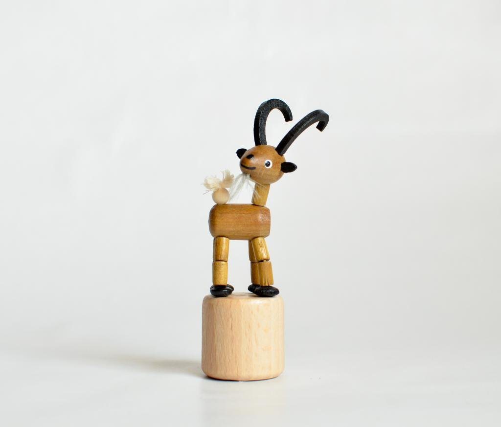 Jan Stephani Erzgebirgische Volkskunst Tierfigur Holzspielzeug Wackelfigur Steinbock Höhe=9,5cm NEU von Jan Stephani Erzgebirgische Volkskunst