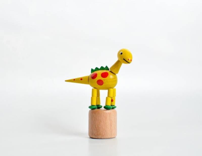 Jan Stephani Erzgebirgische Volkskunst Tierfigur Holzspielzeug Wackelfigur Dinosaurier gelb Höhe=9cm NEU von Jan Stephani Erzgebirgische Volkskunst