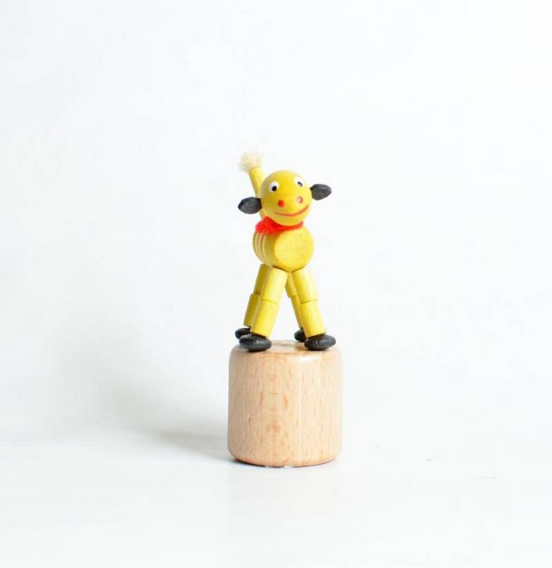 Jan Stephani Erzgebirgische Volkskunst Tierfigur Holzspielzeug Wackelfigur Schaf Höhe=8cm Wackelfigur Dinosaurier rot von Jan Stephani Erzgebirgische Volkskunst