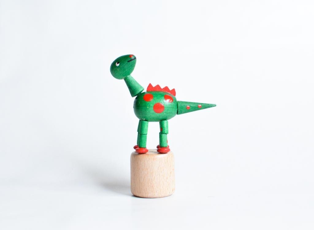 Jan Stephani Erzgebirgische Volkskunst Tierfigur Holzspielzeug Wackelfigur Dinosaurier grün Höhe=9cm NEU von Jan Stephani Erzgebirgische Volkskunst