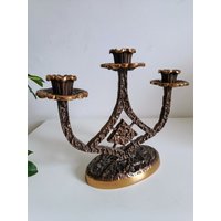Brutalist Candle Holder/ Solid Bronze /Mid Century Mcm Candelbra/By Horst Dableck von JanDorDesign