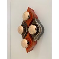 Set Of 4 Mid Century Modern Ceramic Orange & Brown Wall Light/ Germany/ 1970 von JanDorDesign