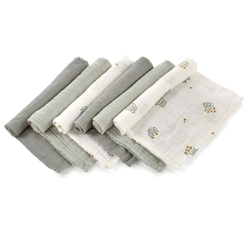 Jané 6er Pack Mehrzweck-Mulltücher, Stillen, natürliches Baumwoll- und Bambusgewebe, Staubmilbenschutz, Ökologisch, 35 x 35 cm, Grün Jané 6er Pack Mehrzweck-Mulltücher, Stillen, natürliches Baumwoll- und Bambusgewebe, Staubmilbenschutz, Ökologisch, 35 x 35 cm, Grün von Jane