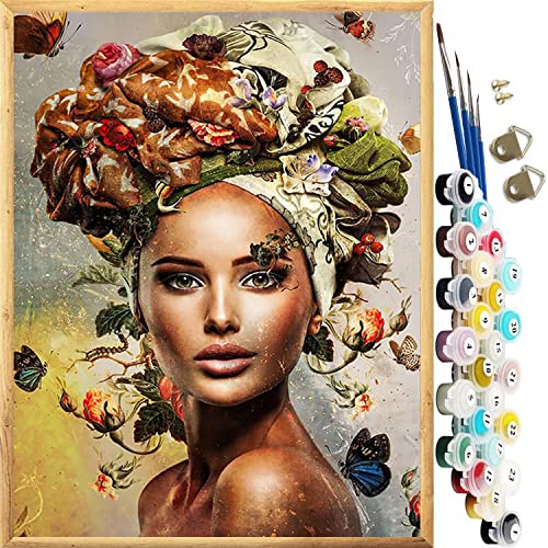 JanFebMar Malen nach Zahlen Erwachsene Malen nach Zahlen – 40 x 50 cm Leinen-Leinwand und 3 Pinsel, Acrylfarbe (ohne Rand) von JanFebMar