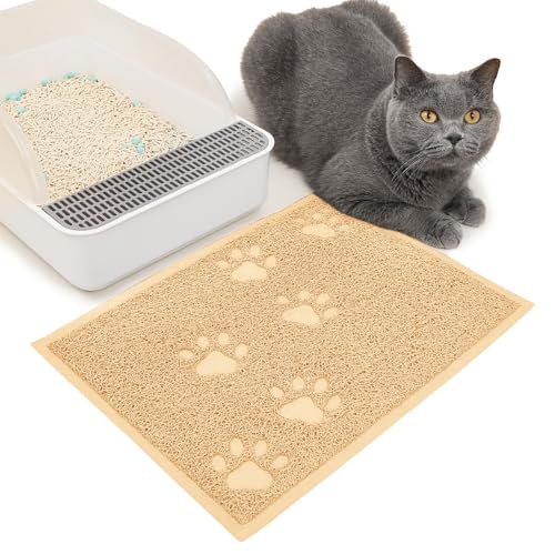 JanYoo Katzenklo Matte 40x30CM Katzenstreu Matte wasserdichte und rutschfeste Katzenklo Unterleger zum Auffangen von Katzenstreu, Katzenstreu Matte vor Katzentoilette, Beige JanYoo Katzenklo Matte 40x30CM Katzenstreu Matte wasserdichte und rutschfeste Katzenklo Unterleger zum Auffangen von Katzenstreu, Katzenstreu Matte vor Katzentoilette, Beige von JanYoo