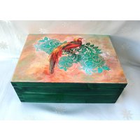 Pfau Teekiste Große Schmuck - & Uhrenbox Aus Holz Pfau Teekiste Große Schmuck - & Uhrenbox Aus Holz von JanaPysanky