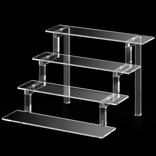 Janaden 4-stufiger Acryl Riser Display Ständer Treppe Display Regal Schminktisch Plastik Organizer Aufbewahrung, Stufen Präsentationsständer Kompatibel mit Funko Pop Figuren, Cupcake, Dessert,Kosmetik Janaden 4-stufiger Acryl Riser Display Ständer Treppe Display Regal Schminktisch Plastik Organizer Aufbewahrung, Stufen Präsentationsständer Kompatibel mit Funko Pop Figuren, Cupcake, Dessert,Kosmetik von Janaden
