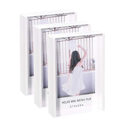 Janaden Acryl Bilderrahmen für 2x3 zoll Instax Mini Fotos, kleiner Fotorahmen Polaroid Fotorahmen für Schreibtisch Dekoration, Mini-Sofortbild-Fotorahmen für Fujifilm und Polaroid Film (3er Pack) von Janaden