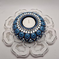 Teelichthalter Handbemalt, Mandala Dotting Art, Dekoration, Geschenkidee von JanasFarbenspiel
