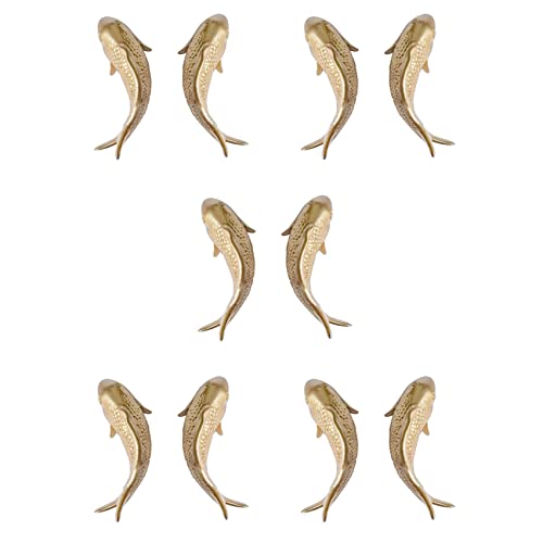 Janasiba 10 Stück Harz Karpfen Goldener Fisch Wand Behang Ornament PersöNlichkeit Fisch Figur für Hause Restaurant Hintergrund EIN Der Wand von Janasiba
