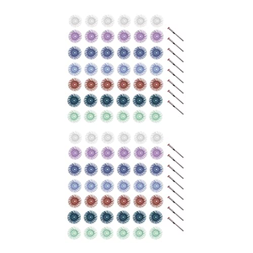 Janasiba 100 Stücke 1 Radial Borsten Disc Kit Schleif Bürste 3mm Schaft Detail Polier Scheibe für Rotierendes Werkzeug Zubehör von Janasiba