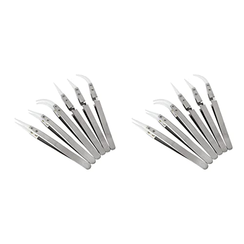 Janasiba 12-Teilige Präzisions-Keramik-Reverse-LöTpinzette, Nichtleitendes, Antimagnetisches Pinzetten-Set mit Spitzen und Gebogenen Spitzen Janasiba 12-Teilige Präzisions-Keramik-Reverse-LöTpinzette, Nichtleitendes, Antimagnetisches Pinzetten-Set mit Spitzen und Gebogenen Spitzen von Janasiba