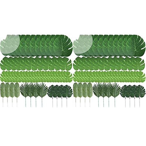 Janasiba 120Pcs 6 Kinds Artificial Palmblätter Tropical Pflanzenblätter Faux Monstera Blätter Vorbauten für Hawaiian Luau Partydekorationen,Jungle Beach Theme Party Dekorationen Janasiba 120Pcs 6 Kinds Artificial Palmblätter Tropical Pflanzenblätter Faux Monstera Blätter Vorbauten für Hawaiian Luau Partydekorationen,Jungle Beach Theme Party Dekorationen von Janasiba