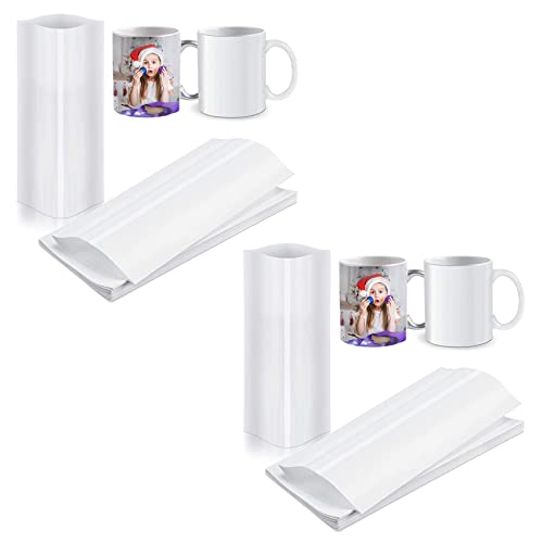 Janasiba 140 Stücke Sublimation Schrumpf Folie 5X10 WäRme üBertragung Schrumpf Folie Schrumpf Folie Beutel Weiße Schrumpf Folien Bänder für Becher von Janasiba