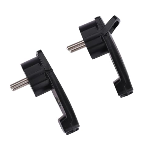 Janasiba 2 Stück Schwarzer Schuko-Winkelstecker Flach, Schuko-Flachstecker 250 V (16 A), Schuko-Stecker, Schuko-Stecker Flach, EU-Stecker Ersatzteile von Janasiba