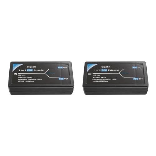 Janasiba 2 x POE-Extender, 2 Ports, Gigabit 10/100/1000 Mbps mit Eingang/Ausgang Standard IEEE 802.3Af von Janasiba