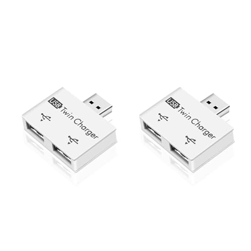Janasiba 2 x tragbarer Mini-USB-Hub auf 2 Ports, Ladegerät, Hub, Adapter, USB, Splitter, Dual USB, -Extender für Telefon, Computer, Weiß Janasiba 2 x tragbarer Mini-USB-Hub auf 2 Ports, Ladegerät, Hub, Adapter, USB, Splitter, Dual USB, -Extender für Telefon, Computer, Weiß von Janasiba