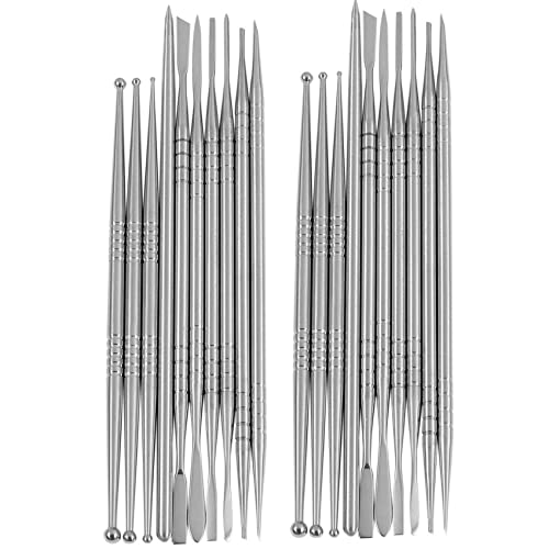 Janasiba 20 StüCk Edelstahl Ton Skulptur Gravur Werkzeuge zum Modellieren Schnitzen Keramik Skulptur Werkzeuge von Janasiba