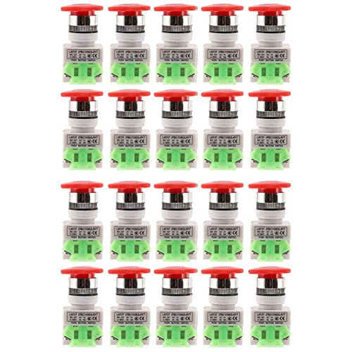 Janasiba 20X Rot Hut 1NO 1NC DPST Not-Aus-Drucktastenschalter AC 660V 10A Janasiba 20X Rot Hut 1NO 1NC DPST Not-Aus-Drucktastenschalter AC 660V 10A von Janasiba