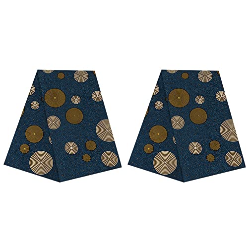 Janasiba 2Stck 6 Yards African Polyester Wax Prints Stoff Afrikanischer Stoff für Partykleid von Janasiba