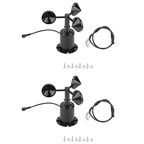 Janasiba 2X 0-70M / S Wind Geschwindigkeits Sensor Umgebung Signal Ausgang Impuls Typ Drei Tassen Wind Geschwindigkeits Sensor Anemometer DC5-30V von Janasiba