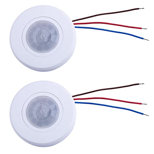 Janasiba 2X 110-220 V Decke PIR Bewegungsmelder Lichtschalter 200 Watt Ultra Slim Infrarot Induktion Einstellen ZeitverzöGerung Lichtschalter von Janasiba