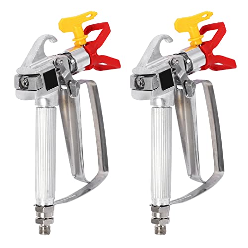 Janasiba 2X 3600 PSI Hochdruck Airless Spritzpistole Lackierpistole Aluminium SprüHpistole mit 517 Düse Sitzgitter von Janasiba