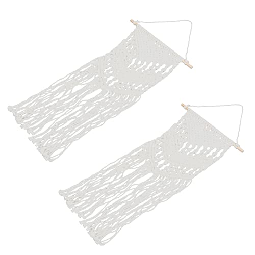 Janasiba 2X Makramee Gewebt Wandbehang - Boho-Stil BöHmischen Raum Geometrische Kunst - SchöNe Wohnung Schlafsaal Raum Dekoration, 14 W x 33 L von Janasiba