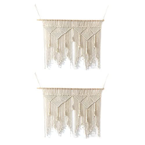 Janasiba 2X Makramee Wand Behang Handweb Bohemien Baumwol Seil Boho Tapestry Haus Creme von Janasiba