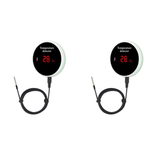 Janasiba 2X Tuya Smart Home Wifi Temperatursensor Draht Digitales Thermometer Raumwasser Pool Thermostat Alarm EU Stecker von Janasiba
