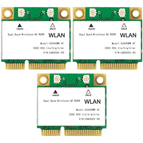 Janasiba 3 x Netzwerkkarte 1200 Mbps 8260 Hmw Ac 2.4G + 5G Mini Pci-E Card 4.2 Bluetooth Wifi Card 802.11 Ac 867 Mbps für Laptop/Computer Janasiba 3 x Netzwerkkarte 1200 Mbps 8260 Hmw Ac 2.4G + 5G Mini Pci-E Card 4.2 Bluetooth Wifi Card 802.11 Ac 867 Mbps für Laptop/Computer von Janasiba