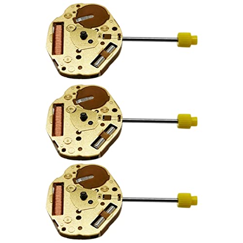 Janasiba 3 x Quarzuhrwerk mit Schaft zur Einstellung aber Batterie für 2 Pins für Japan Miyota GL20 von Janasiba