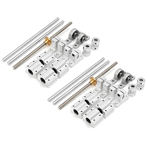 Janasiba 30 StüCke 200 mm Optische Achse FüHrungs Lager GehäUse Aluminium Schienen Welle Gewindes Pindel Stange Gleit Buchse Wellen Kupplung CNC Teile von Janasiba
