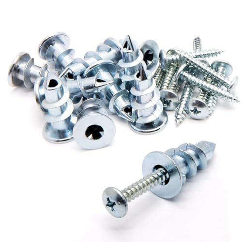 Janasiba 30-Teiliges Selbstbohrendes Trockenbau-/Hohlwandanker-Set Aus mit Schrauben, Silberfarbene Metall-Trockenbauschrauben von Janasiba