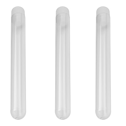 Janasiba 300 Stücke 12X 100mm Transparentes Labor Reagenz Glas Reagenz Glas Fläschchen mit Push Caps Schul Labor Zubehör von Janasiba