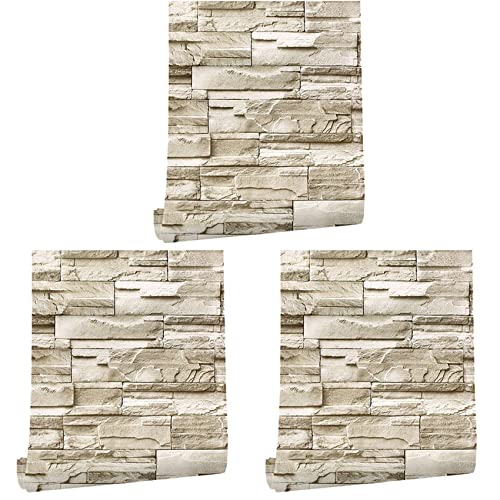 Janasiba 3X,6 Mt Vinyl 3D Backstein Rock Aufkleber Papier Selbstklebende Tapete MöBel Wand Aufkleber von Janasiba