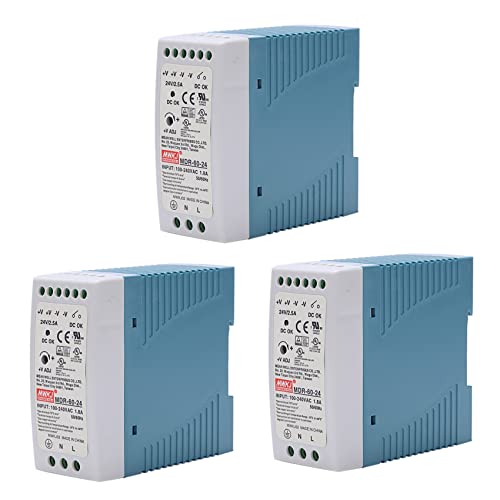 Janasiba 3X MDR-60 24V 60W DIN-Schienen Stromversorgung AC-DC Treiberspannungsregler Netzteil 110V 220V von Janasiba