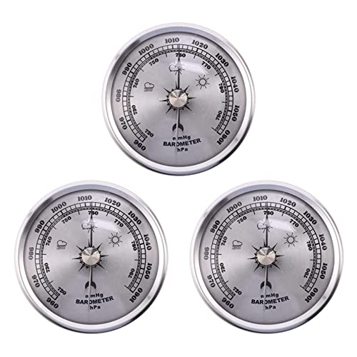 Janasiba 3X für Haus Manometer Wetter Station Metall Wand Behang Barometer Atmosphärisches Multifunktions Thermometer Hygrometer Tragbar von Janasiba