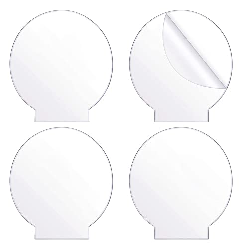Janasiba 4 StüCke Klare Acrylplatte Runde Platte (4Mm) Kunststoff Acrylplatte für LED Lichtsockel,Schild,DIY Bildschirm Projekte von Janasiba