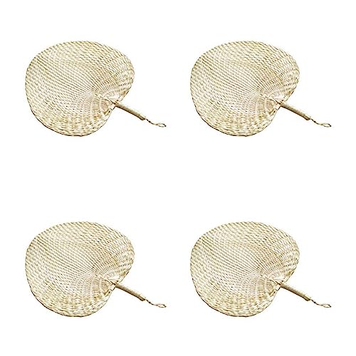 Janasiba 4X Coole Baby Mückenschutz Fan Sommer Manuelle Stroh Hand Fans Palm Leaf von Janasiba