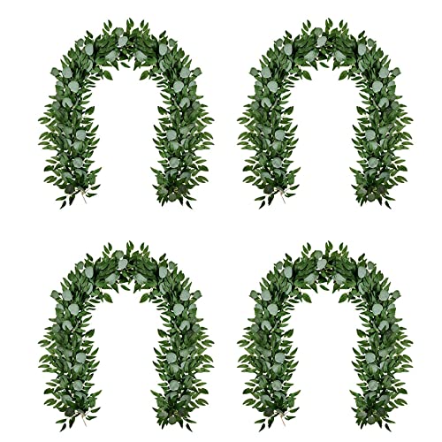 Janasiba 4X KüNstlicher Eukalyptus und Weiden Reben Faux Garland Ivy für Hochzeits Hintergrund Arch Wand Tisch LäUfer Rebe Janasiba 4X KüNstlicher Eukalyptus und Weiden Reben Faux Garland Ivy für Hochzeits Hintergrund Arch Wand Tisch LäUfer Rebe von Janasiba